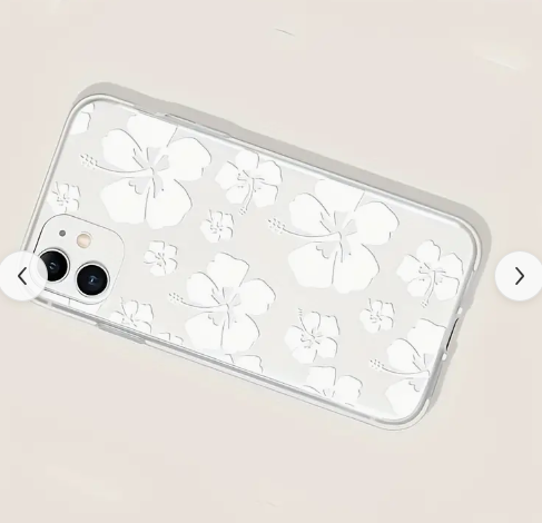 White Hibiscus Transparent Flower Phone Case